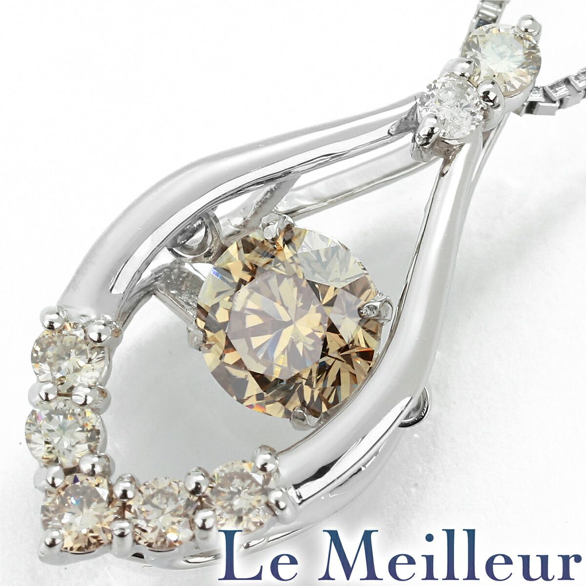 ペンダントネックレス SIクラス ブラウンダイヤモンド 0.5ct 