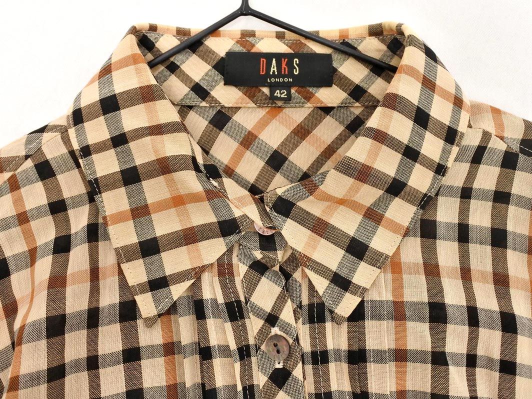DAKS ダックス ウール100％ チェック タック シャツ size42