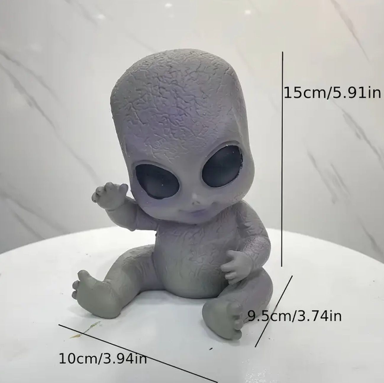 フィギュア 赤ちゃん グレー 宇宙人 リアル 置物 15cm 子ども