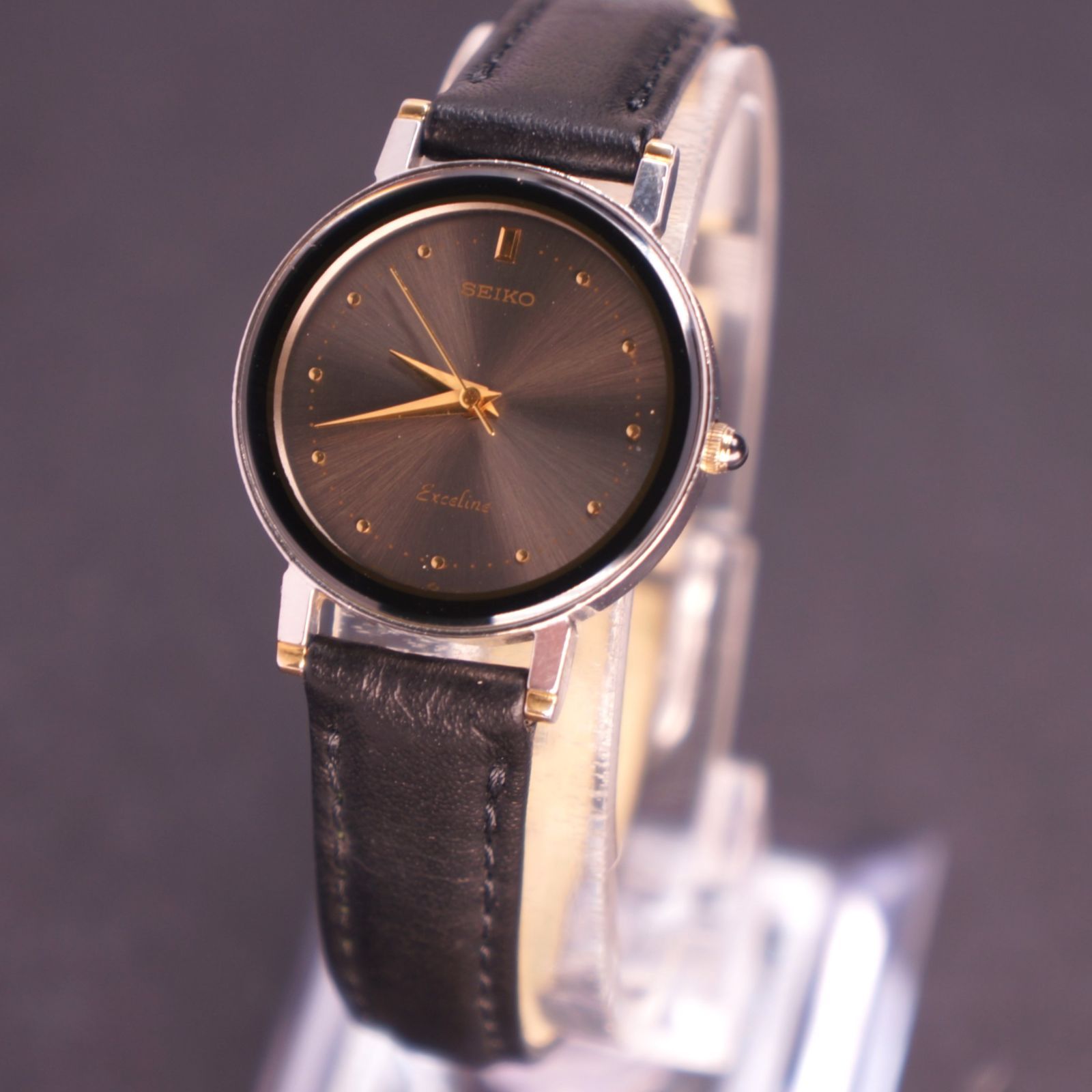 稼動　腕時計　SEIKO EXCELINE セイコー　新品ベルト　新品電池　A6 稼働】SEIKO EXCELINE 新品電池 腕時計 ゴールド レディース