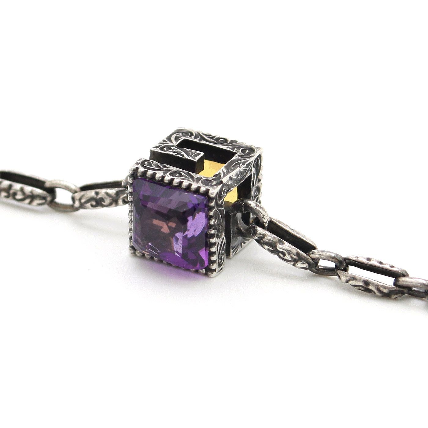 お値下げ【 良品 】GUCCI グッチ ブレスレット Ag925 スクエアG カラー