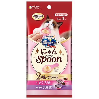 【同梱】【24個セット】銀のスプーン三ツ星グルメおやつにゃんspoon2種のアソートまぐろ&かつお味40g