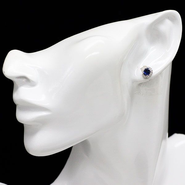 サファイアピアス 新品 Pt950/ Pt900 サファイア ダイヤモンド ピアス 1.33ct D0