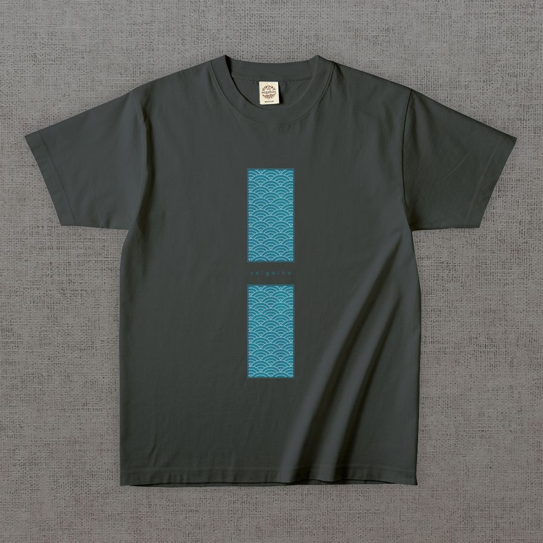 和柄Tシャツ　青海波 -彩・角-