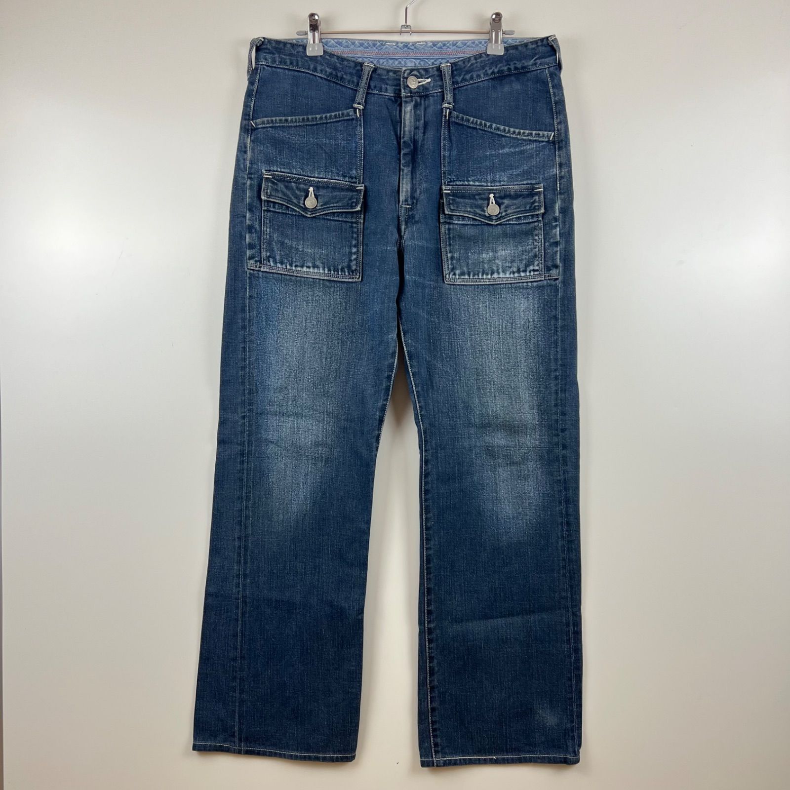 45rpm wheat denim bush pants 34 indigo japan アールピーエム 小麦のデニム ブッシュパンツ 旧モデル 小麦ステッチ サイズ 名作 インディゴ 藍染