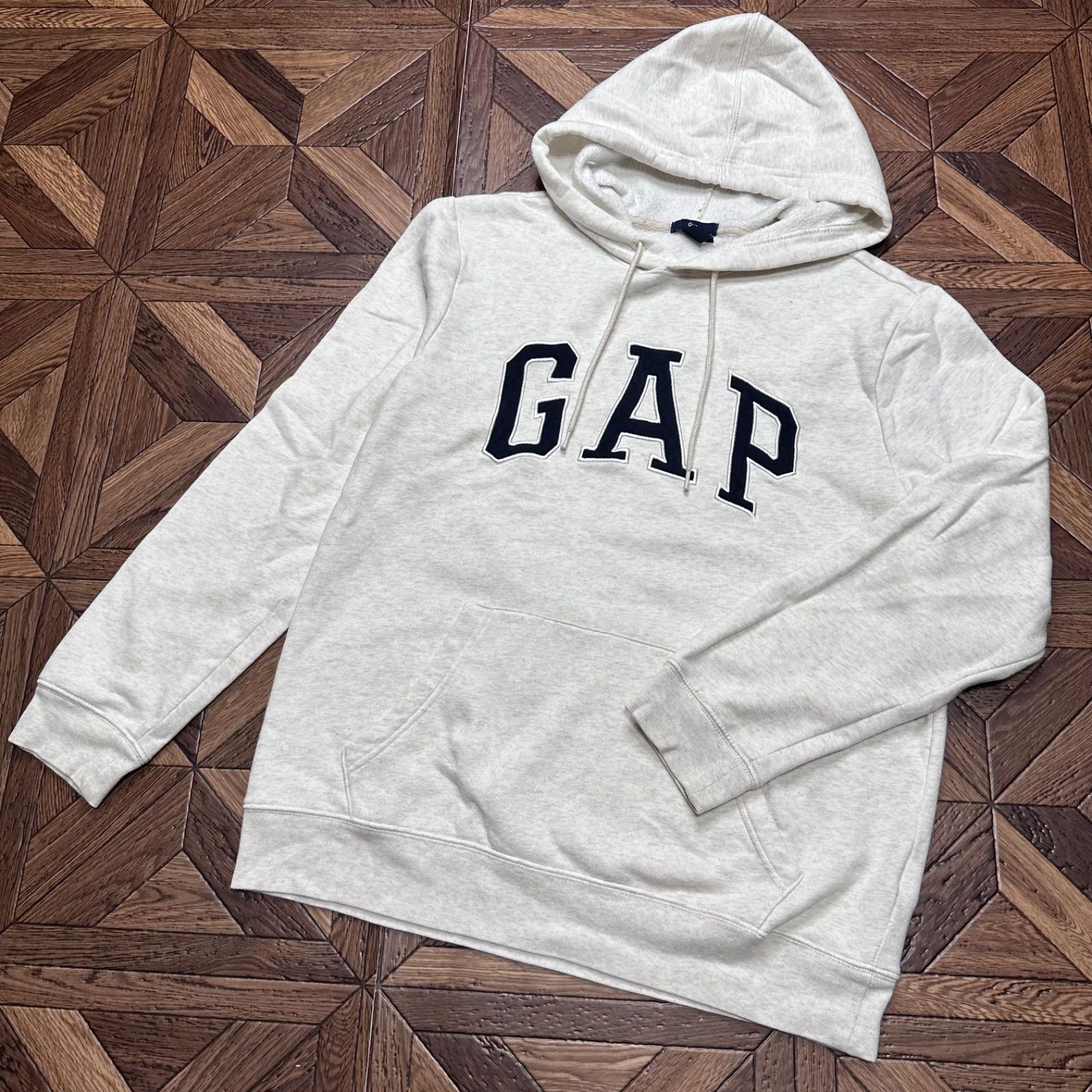 GAP ギャップ パーカー ホワイト 白 ビックロゴ フード付きパーカー 裏 