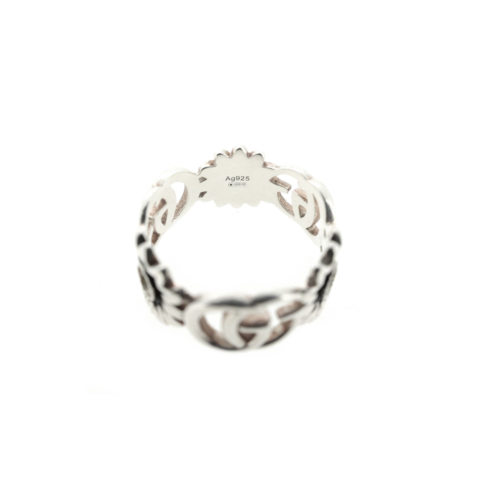 グッチ ダブルG マザーオブパール スターリングシルバー メンズ リング