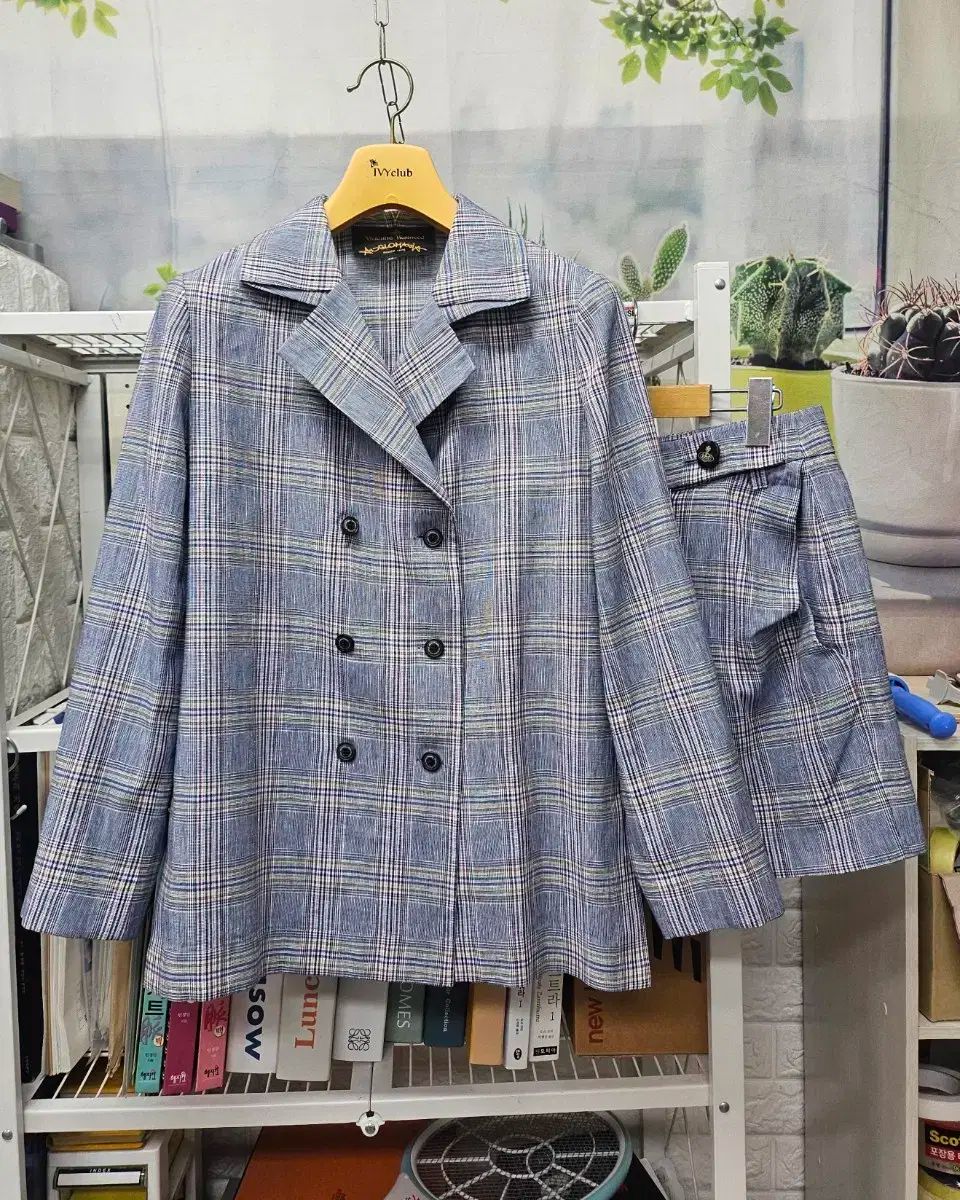 Vivienne Westwood ヴィヴィアン ウエストウッド レディース リネンジャケット 半ズボン チェック 66 カジュアル 夏 女性用スーツセット