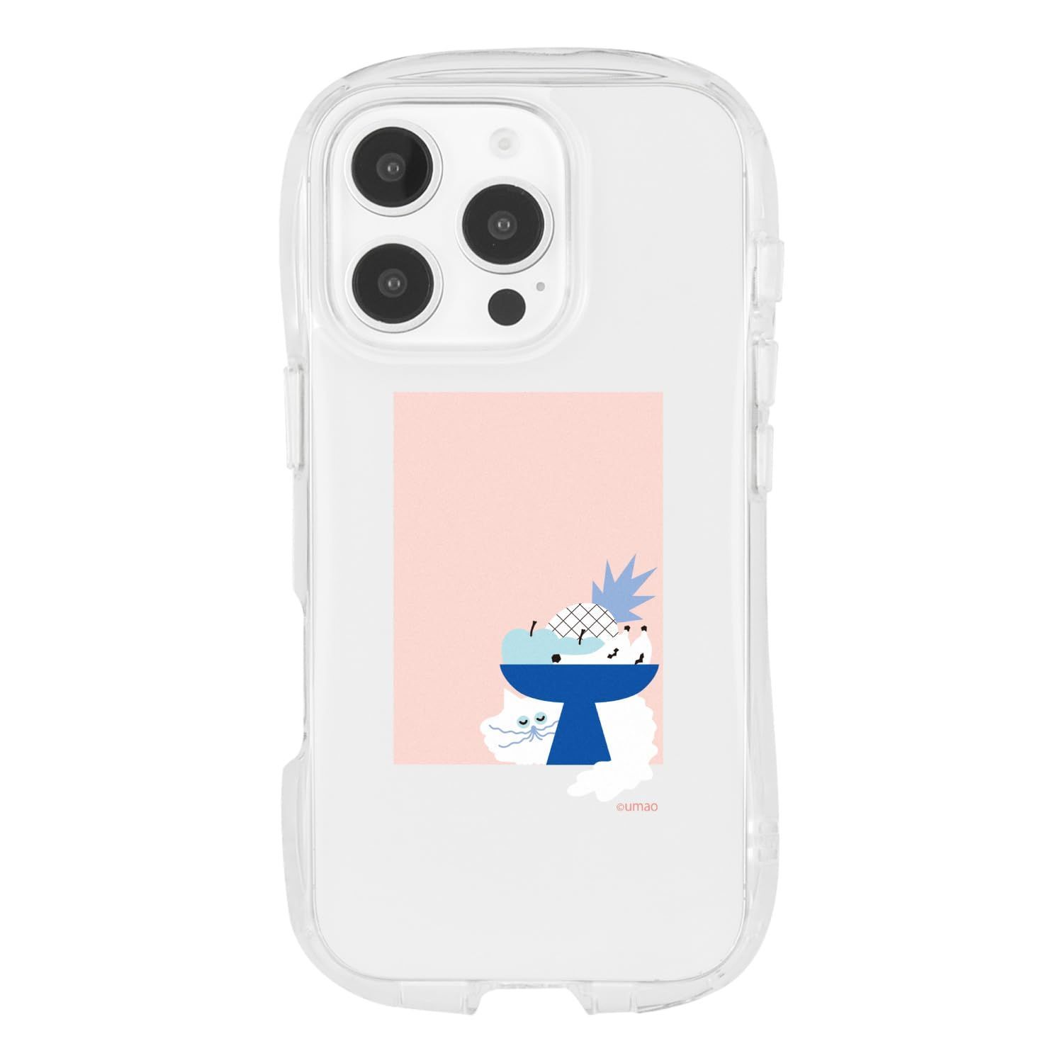 【在庫処分】umao iPhone16 グルマンディーズ Pro 対応 クリスタルクリアケース ピンク ARU-10PK