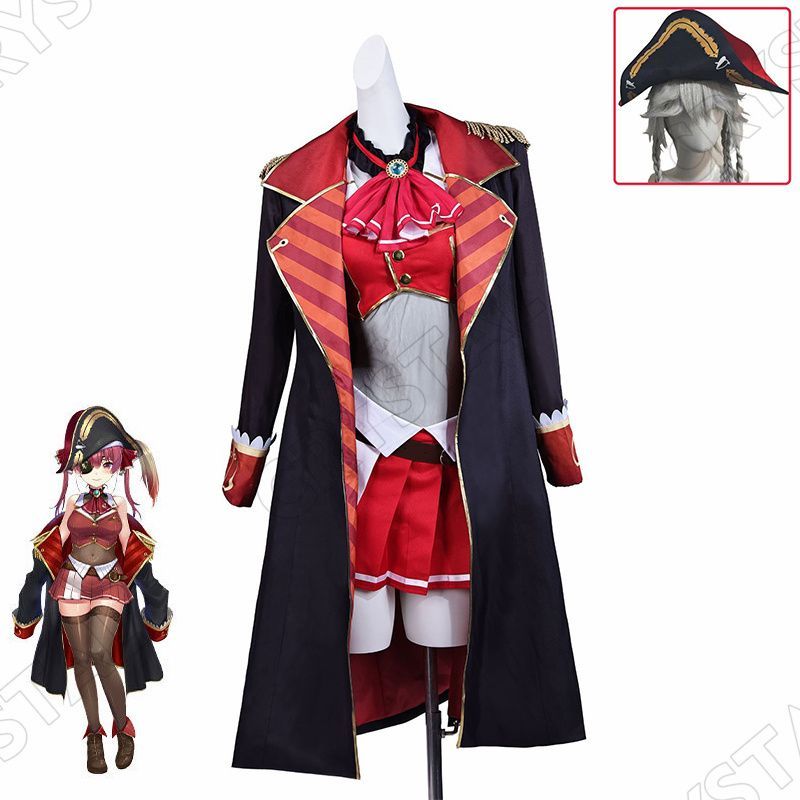 Hololive コスプレ 宝鐘マリン コスプレ衣装 人気 船長 バーチャル キャラクター Houshou Marine コスプレ用 イベント 仮装 舞台装 演出服 漫遊展 撮影用 観賞用 祭り 贈り物 誕生日 ハロウィン クリスマス