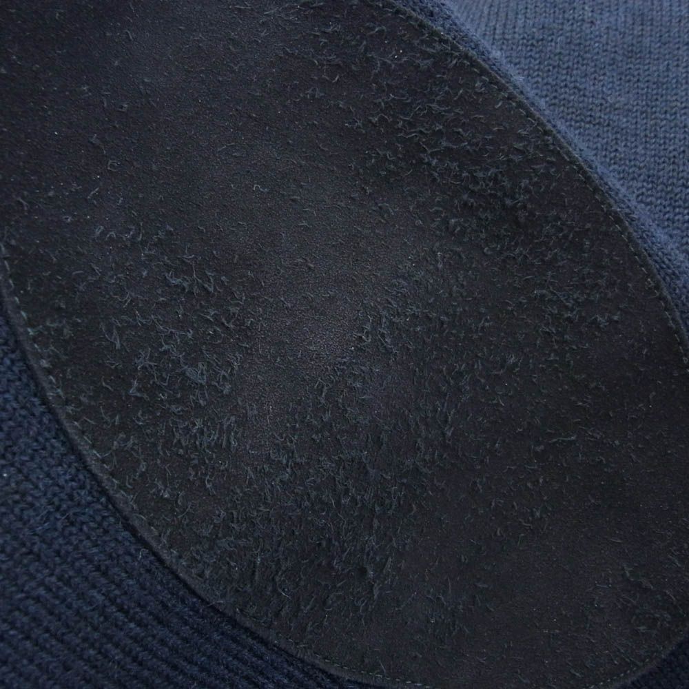 MAISON MARGIELA メゾンマルジェラ 21AW S50HA1029 S17835 スウェード エルボー パッチ ハイネック ウール ニット セーター ネイビー系 S【中古】 MAISON MARGIELA メゾンマルジェラ 21AW S50HA1029 S17835 スウェード