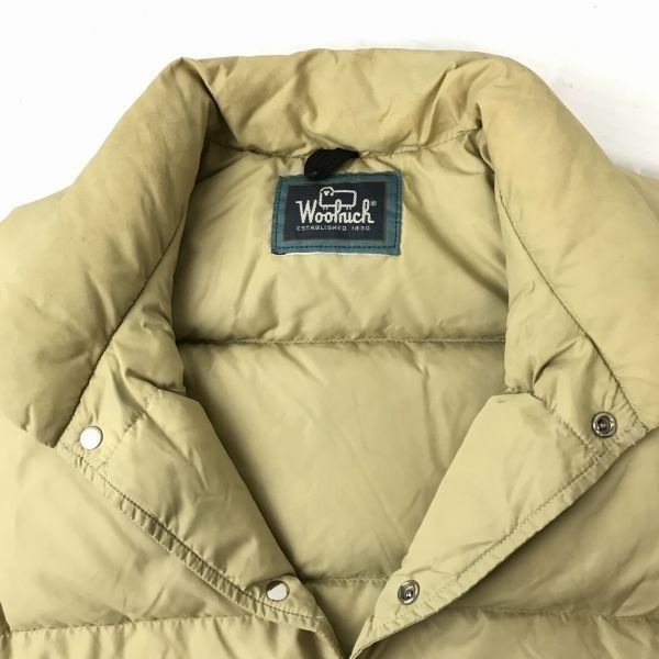 80?90s?ビンテージ☆Woolrich☆ダウンベスト【メンズS/ベージュ系