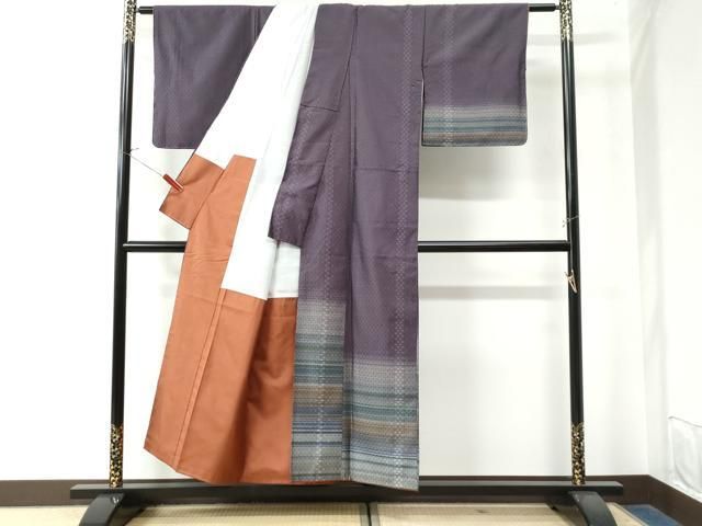 平和屋着物○訪問着 花織 紬地 霞文 正絹 逸品 CAAW8171yc 平和屋