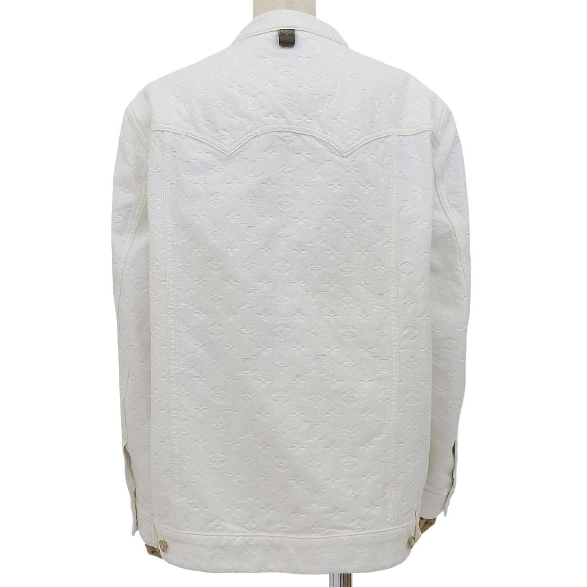 LOUIS VUITTON ルイ ヴィトン モノグラム ジャガード デニムジャケット ジャケット 2025年 RW232W Gジャン アウター アパレル ジップアップ 38 コットン ホワイト白 レディース 40802155511 アラモード