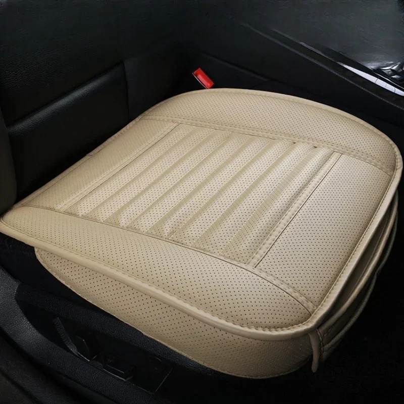 汎用カーシートカバー 通気性PUレザーパッドマット 自動車用チェアクッション カーフロントシートカバー 四季対応 滑り止めマット