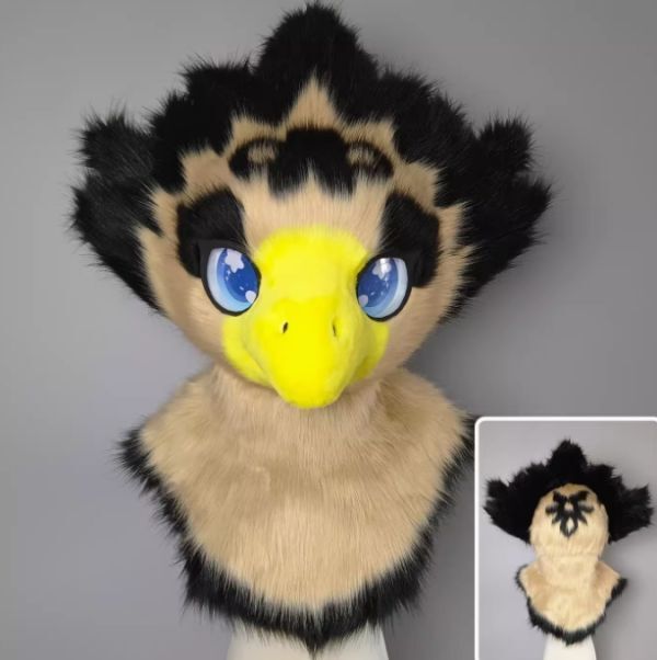 着ぐるみヘッド 鳥 茶色 全頭ヘッド ケモノ マスク ファースーツ 