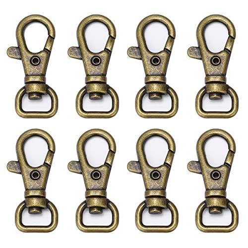 内径10mm_アンティークゴールド レバーナスカン 回転式 20個 リュックカン バッグ ハンドメイド パーツ (内径10mm， アンティークゴールド)