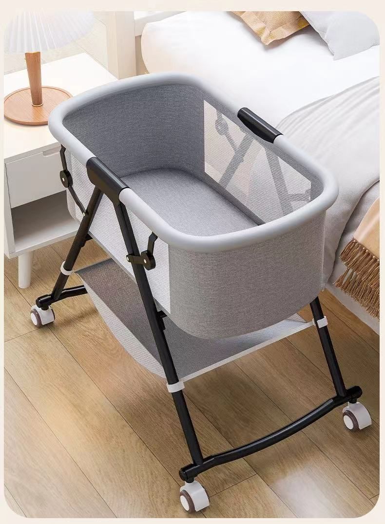 大好評ベビーベッドは移動可能、ポータブルベビーベッド多機能
