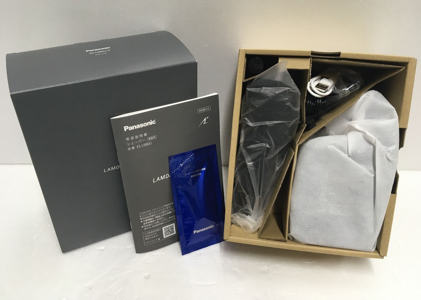 送料無料 Panasonic シェーバー LAMDASH PRO5 ES-L580U-S シルバー ♥ 囗G