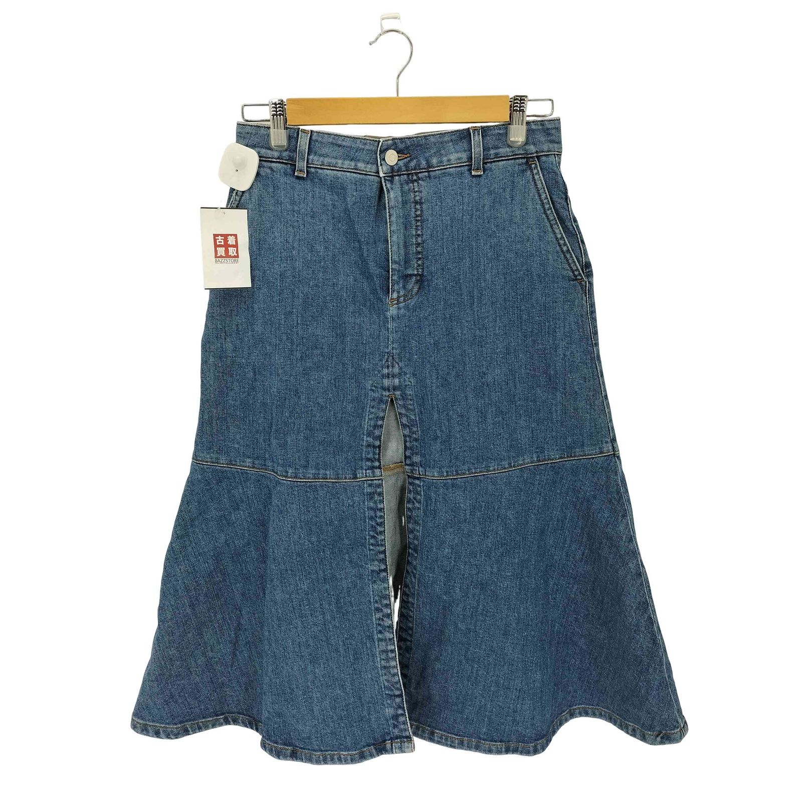 Stella McCartney ステラーマッカートニー　マーメイドスカート スカート | デニム ミディ レザー プリーツ フリンジ ニット