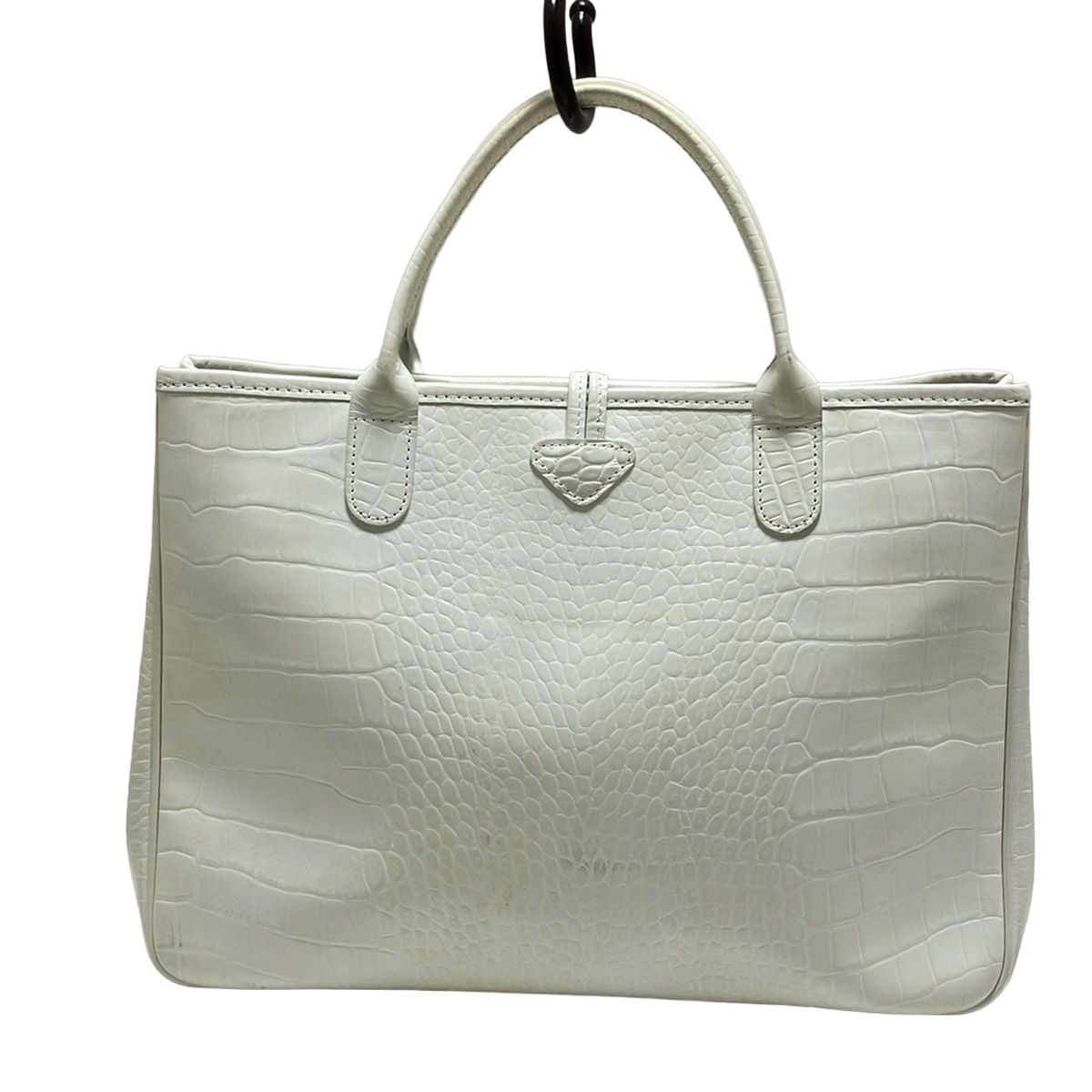 LONGCHAMP(ロンシャン) トートバッグ ロゾ 白 型押し加工 レザー