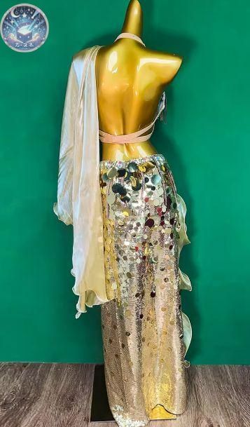 新品 未使用 新作 ベリーダンス オリエンタル衣装 インナー付 ゴールド