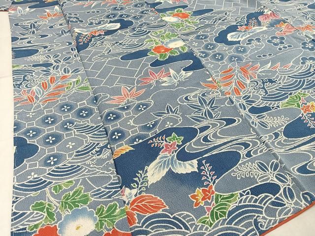 平和屋着物＃道行コート 流水花唐草菱文 正絹 逸品 CAAT5807id 平和屋