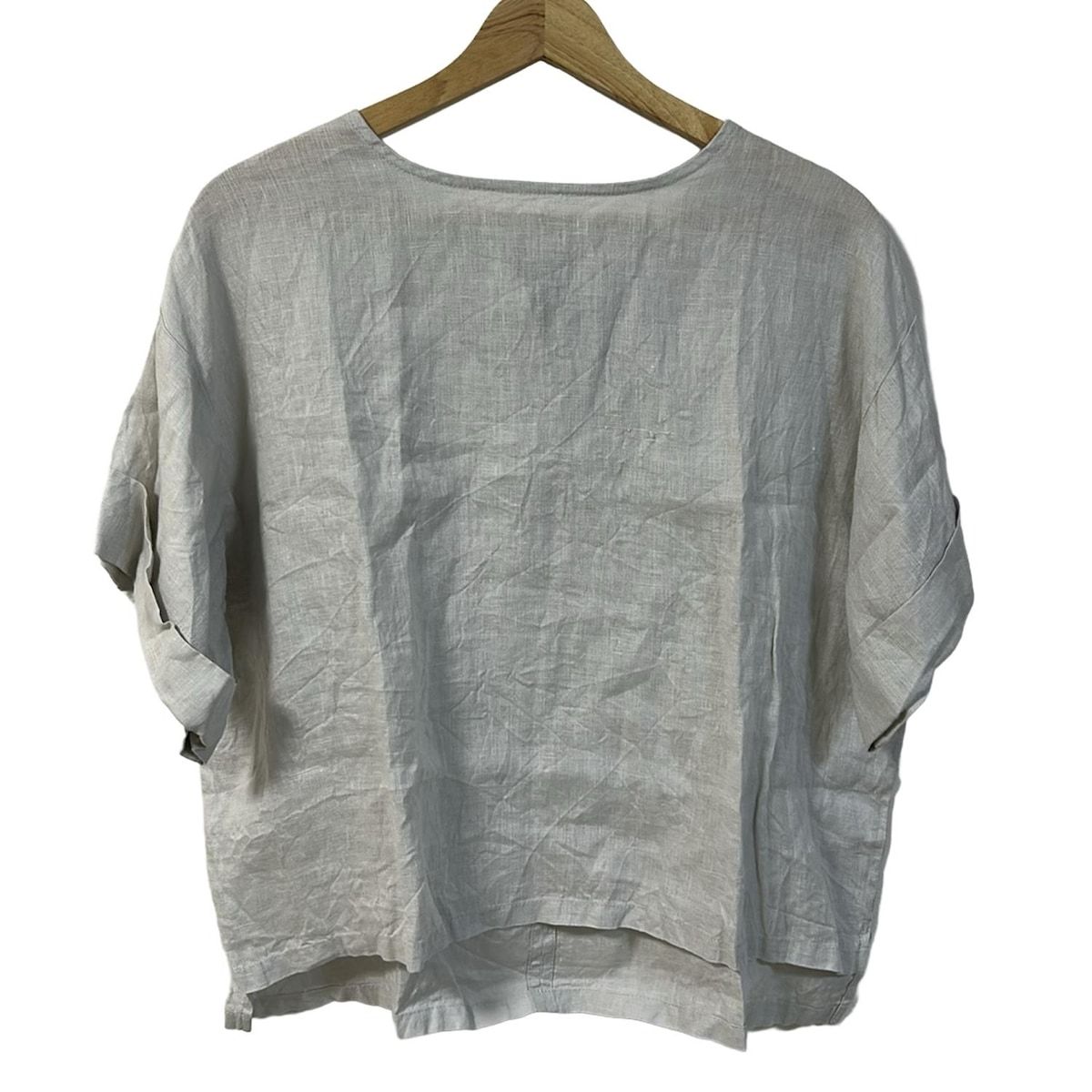 fog linen work|FLW フォグリネンワーク チュニック レディース - ライトグレー クルーネック|半袖|麻