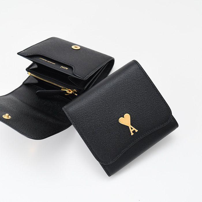 アミパリス 財布 Paris コンパクトウォレット ユニセックス ブラック AMI ALEXANDRE MATTIUSSI AMI DE COEUR アミパリス 財布 Paris