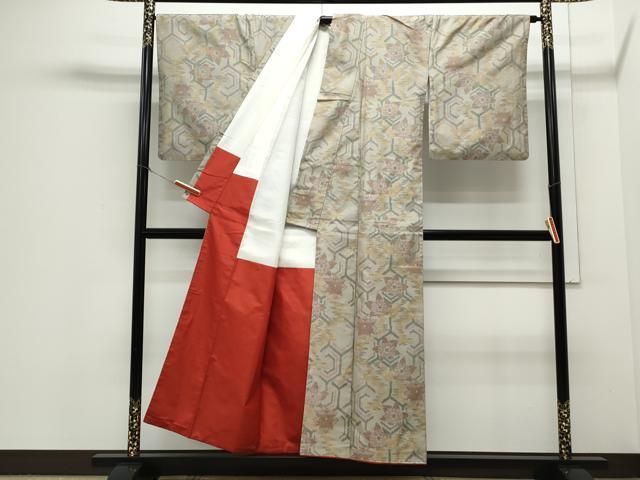 平和屋着物□本場大島紬 7マルキ 亀甲花文 正絹 逸品 CAAX5146th