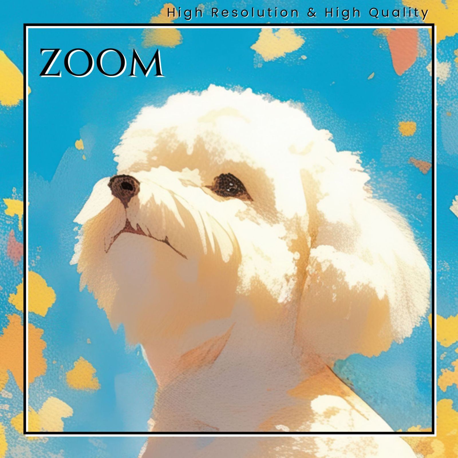 栗鼠犬戯舞 - ビションフリーゼ犬の子犬 No.4 リス 紅葉 秋 子犬 ペットロス うちの子記念日 アートポスター 犬の絵 犬のイラスト WWW_GEBZETESISAT_COM_TR