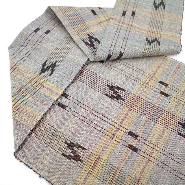 平和屋着物○塩瀬 九寸名古屋帯 手描き 樹林鳥文 木蘭色 正絹 逸品