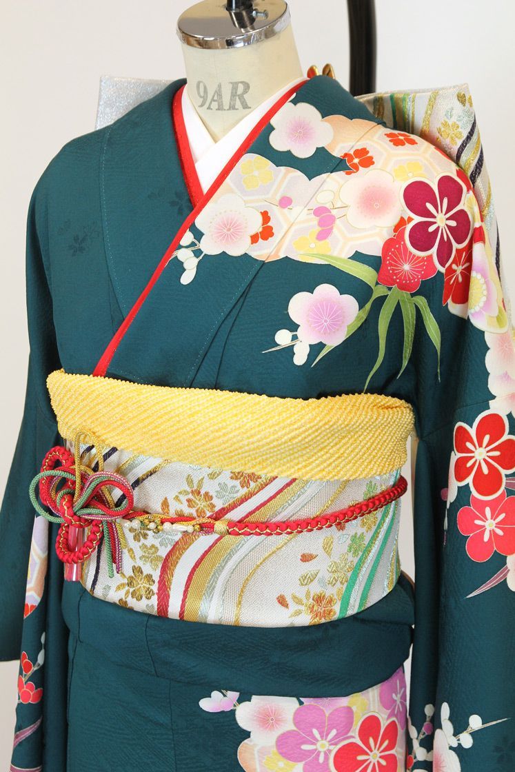 振袖フルセット 6点セット 松竹梅 吉祥文様 カワイイ 古典 桜 梅 のし