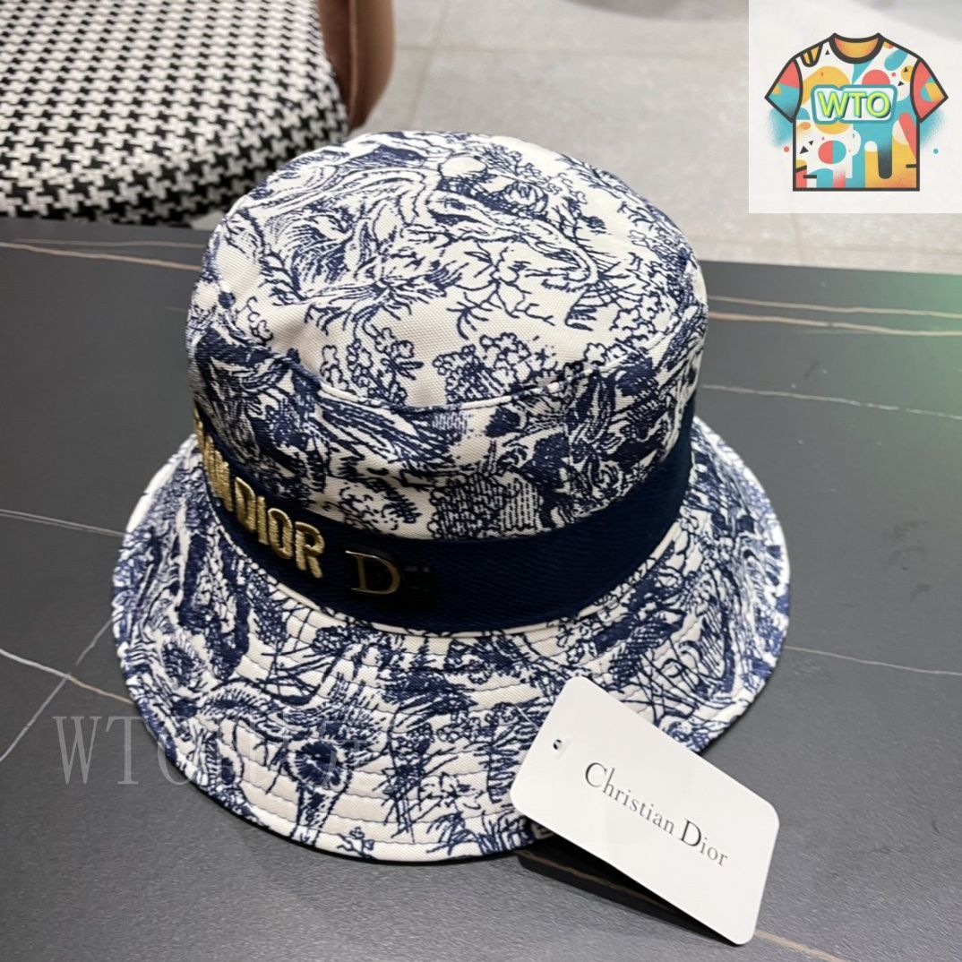 Dior☆ハット ロゴ 刺繍 クロシュ エレガント 折りたためる org.jpg