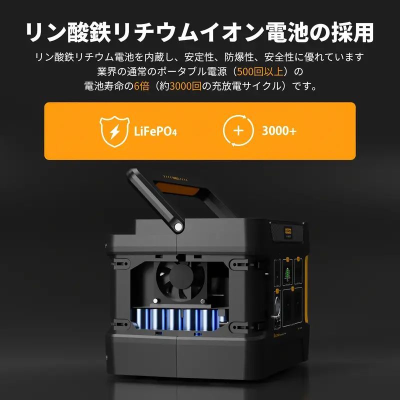 EVOPOW ポータブル電源 リン酸鉄リチウム 515Wh/160938mAh AC出力600W 