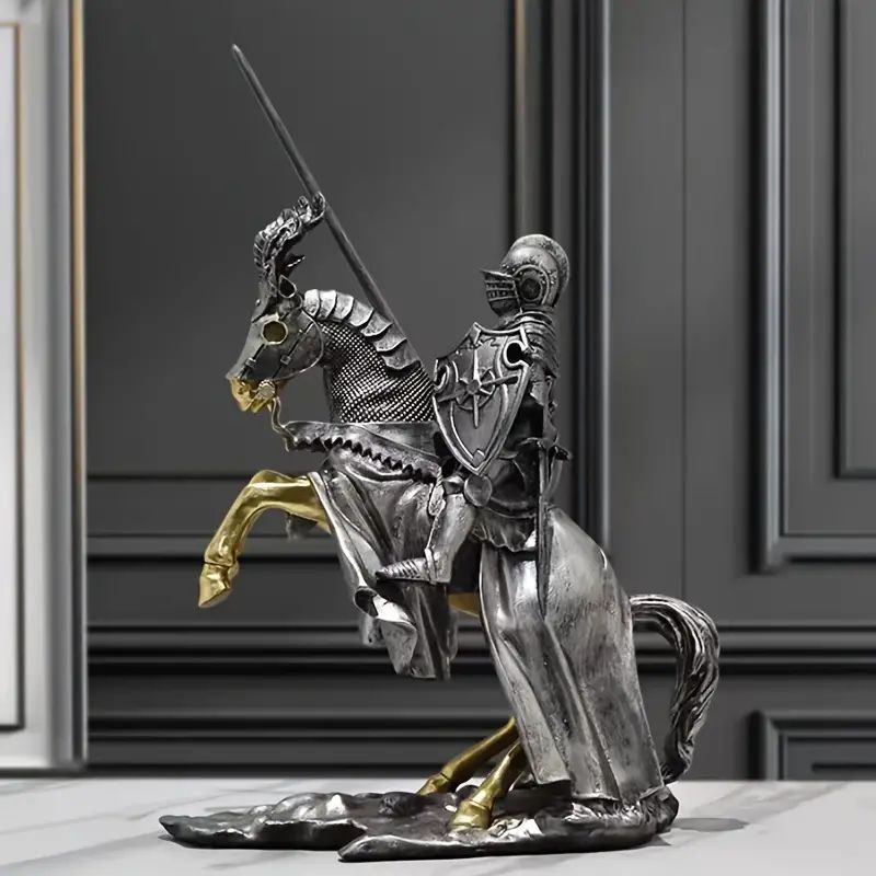 置物 オブジェ 兵士 ヨーロッパ 北欧 馬にまたがる騎士 馬 リアル 飾り