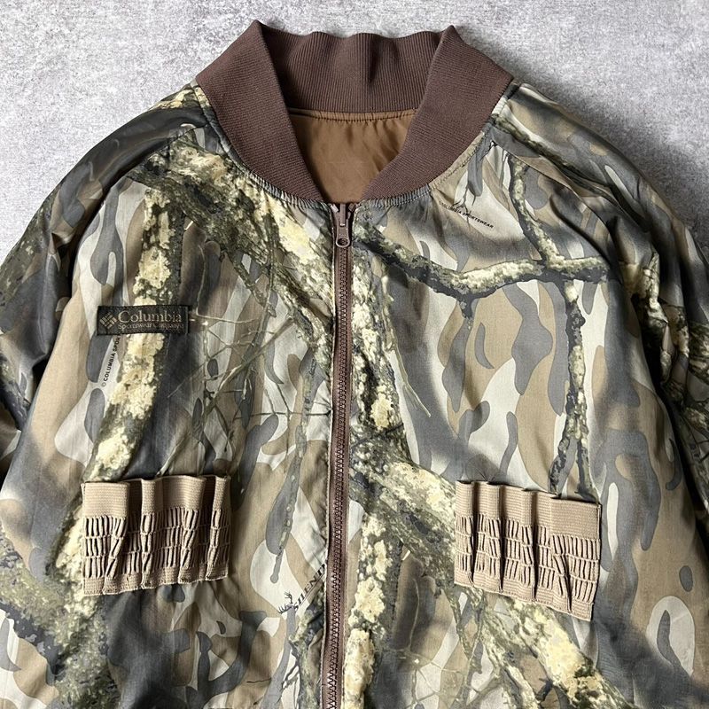 希少　90s Columbia リバーシブル　中綿　ボンバージャケット早い者勝ち 90s Columbia 中綿入り リバーシブル ナイロン ジャケット XXL