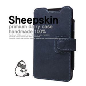 AEJEX イタリア製 レザー使用GALAXY Note用ケース ブルー AS-AJD5-BL