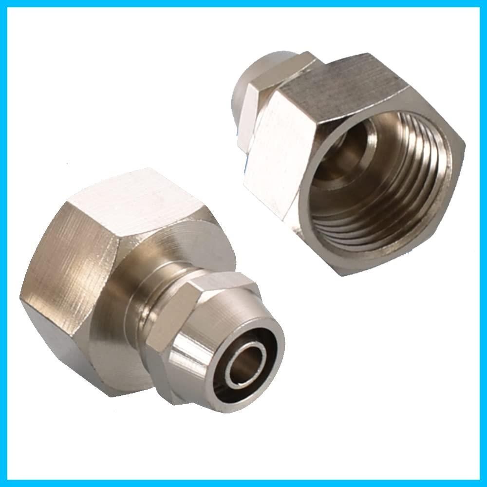 【特価セール】(めねじ G1/2 給水フィルター浄水器パイプホースフィッティングを接続するためのスレッドチューブアダプター OD 蛇口用真鍮浄水器アダプター 3/8)