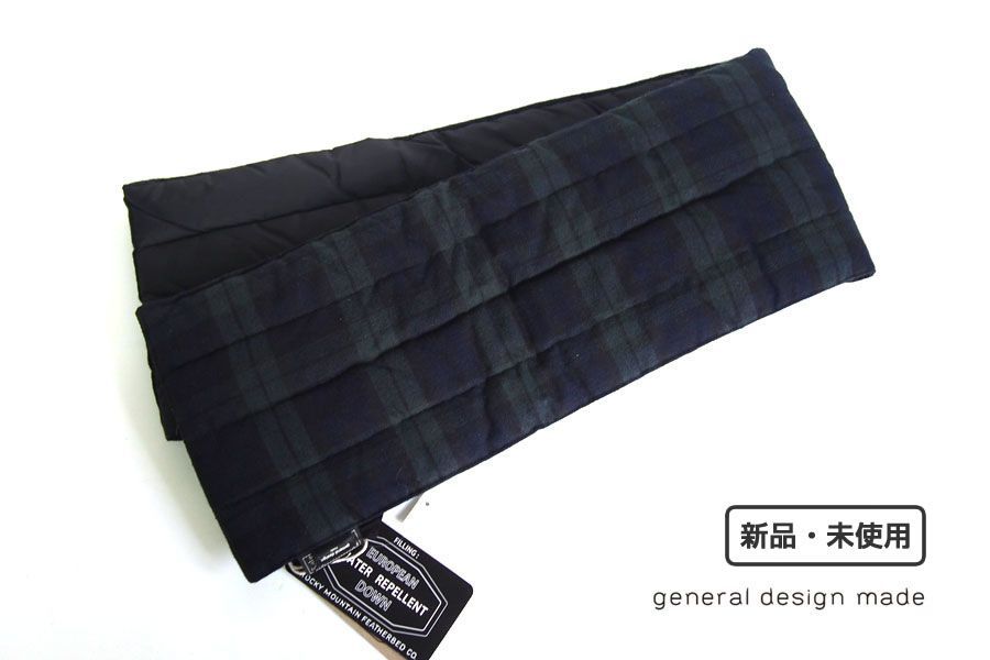 新品｜未使用｜general design made｜チェック柄ダウンマフラー - 紳士