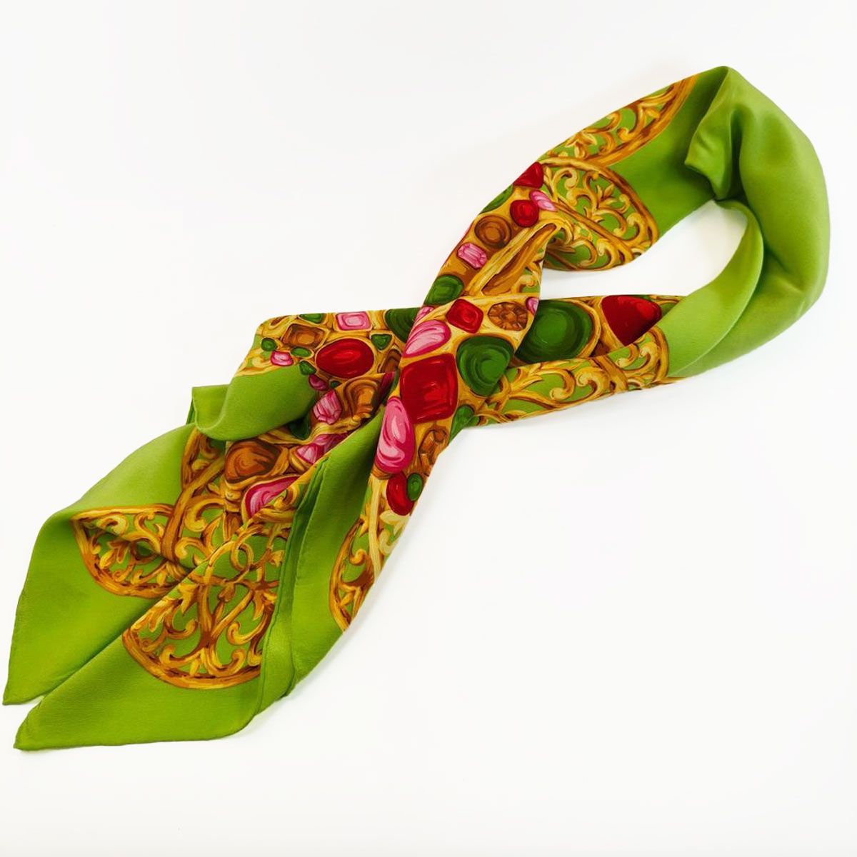 CHANEL シャネル 大判 スカーフ 宝石柄 ジュエリーモチーフ シルク