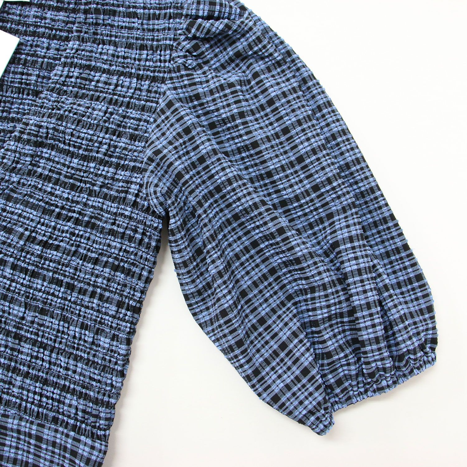 美品 GANNI ガニー ワンピース ブルー サイズ:32(XXS) チェック  