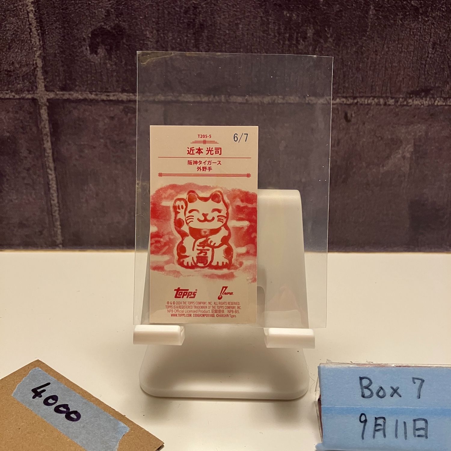 topps 206 近本光司　招き猫　7枚限定球場バック　阪神　値下げしました！ topps 206 近本光司 招き猫 7枚限定球場バック 阪神 値下げしま