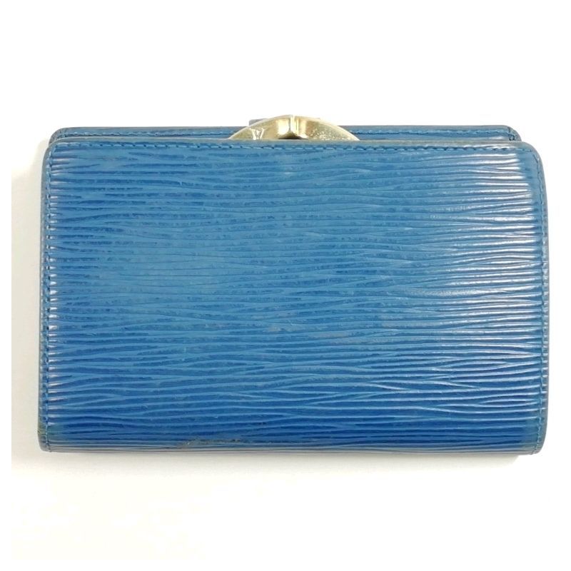 ポルトモネビエ ヴィエノワ エピレザー 二つ折りがま口財布 ブルー　ルイヴィトン 中古】LOUIS VUITTON M63245 エピ 2つ折りがま口財布 トレド
