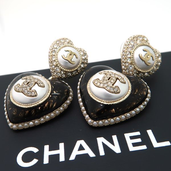 CHANEL ピアス AB9394 ハート B22 B ココマーク フェイクパール ライン ...