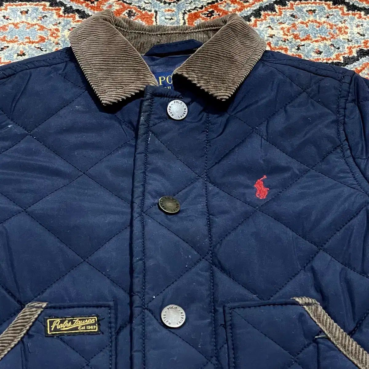 【未使用品】ポロ　ラルフローレン　ネイビー キルティングジャケット 150 POLO RALPH LAUREN ポロラルフローレン キルティングジャケット