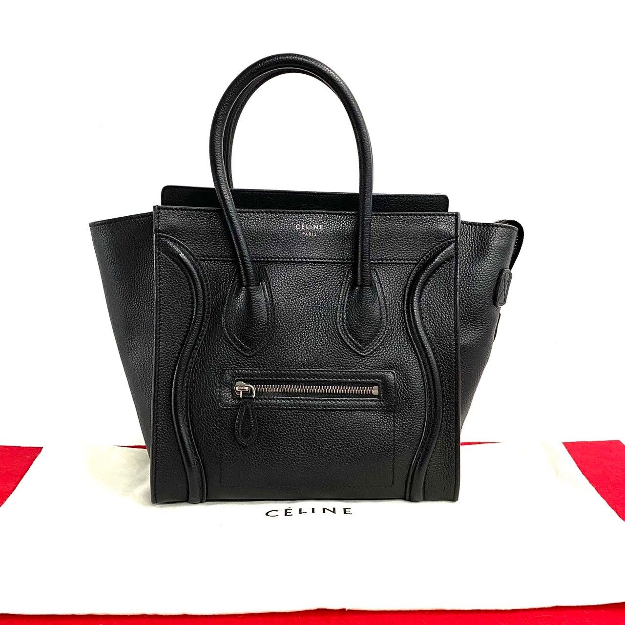 正規品】CELINE セリーヌ ラゲージ マイクロ ブラック レザー CELINE