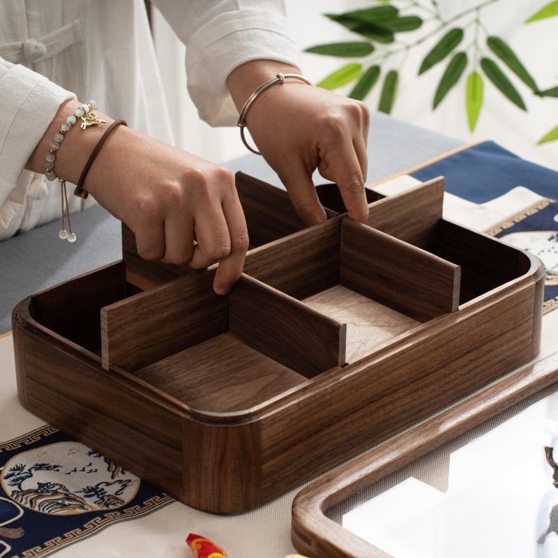 木製 菓子器 卓上用 菓子皿 ナッツ・お菓子・果物収納 保存容器 北欧