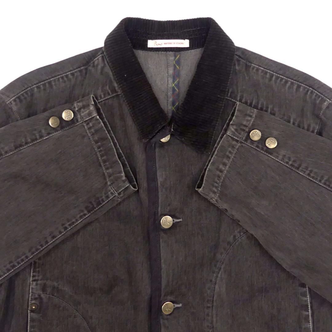 Papas パパス カバーオール デニムジャケット L 古着 黒 TN1797