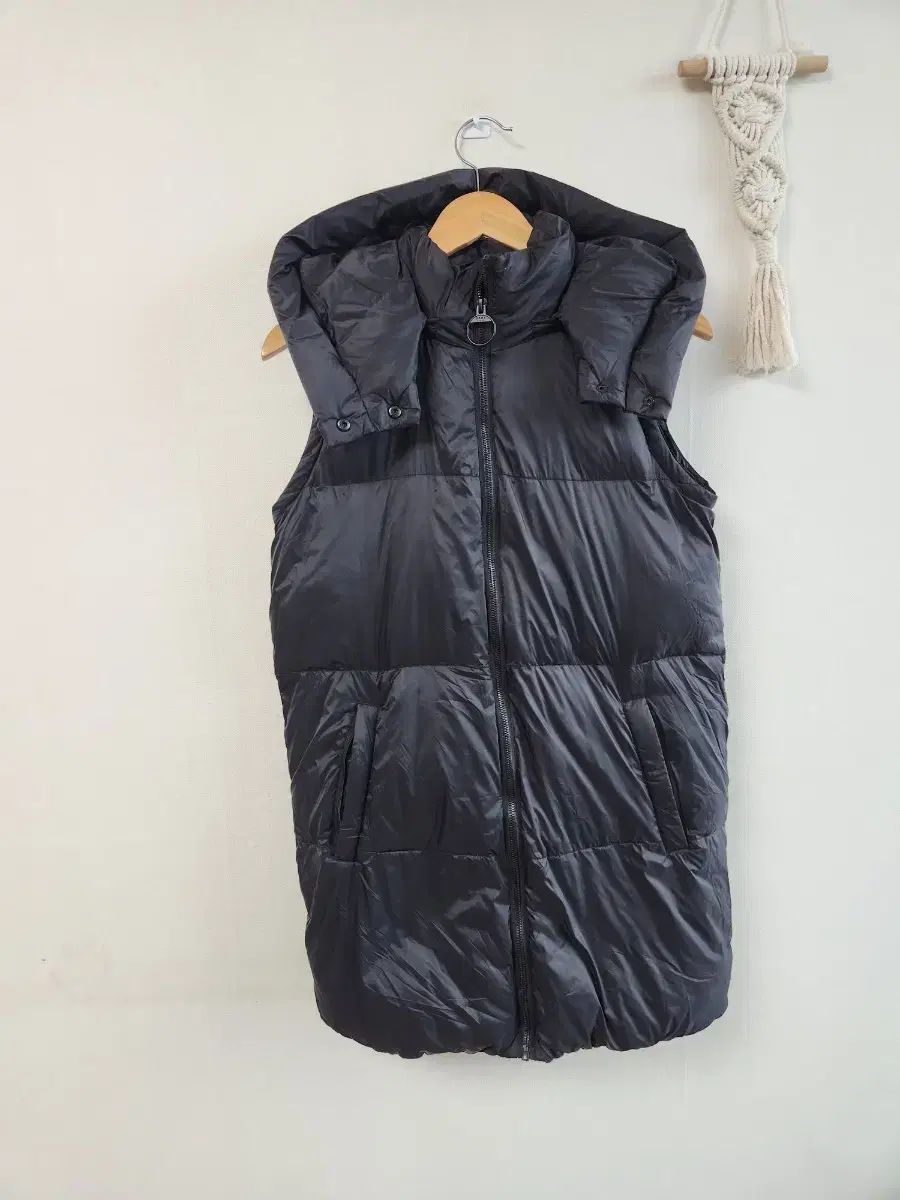 DKNY ダックダウン Long ロング ダウン ベスト XS 55 ゆったり レディース